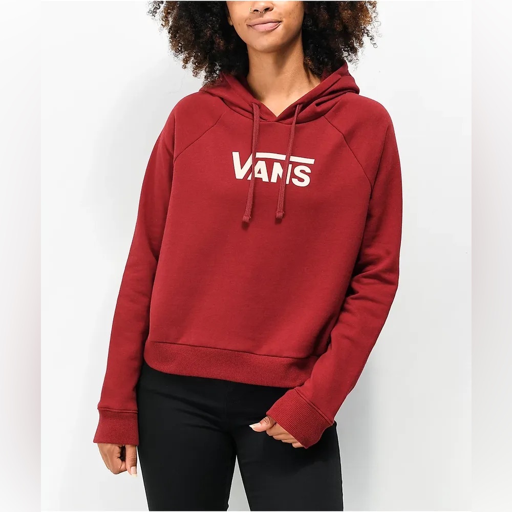 Vans Burgundy Dark Red Drop V Pullover Hoodie Sweater Size Small